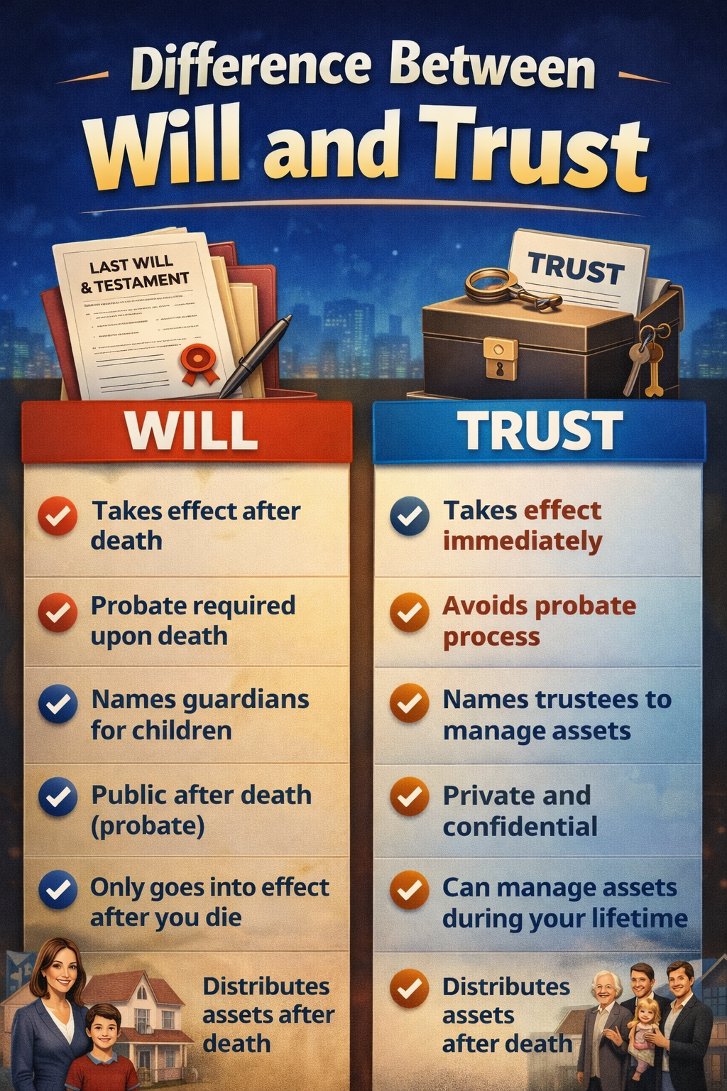  Difference between will and Trust